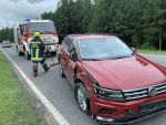 Schwerer Verkehrsunfall mit zwei beteiligten Fahrzeugen auf der LB2