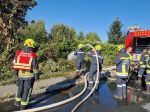 Brand Holzstoß in Göpfritz/Wild